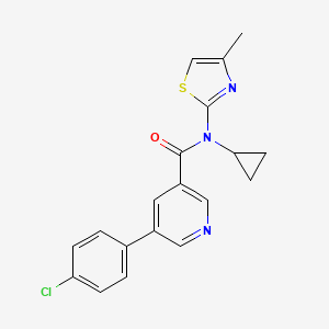 molecular formula C19H16ClN3OS B7663164 5-(4-chlorophenyl)-N-cyclopropyl-N-(4-methyl-1,3-thiazol-2-yl)pyridine-3-carboxamide 