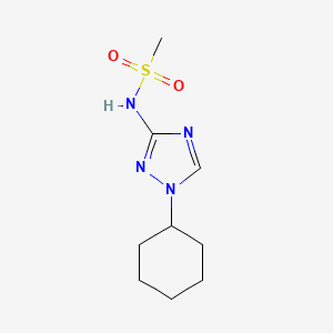 molecular formula C9H16N4O2S B7663176 N-(1-cyclohexyl-1,2,4-triazol-3-yl)methanesulfonamide 