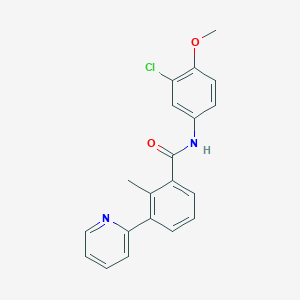 molecular formula C20H17ClN2O2 B7663188 N-(3-chloro-4-methoxyphenyl)-2-methyl-3-pyridin-2-ylbenzamide 