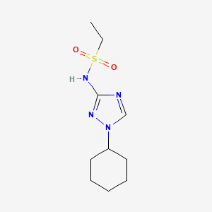 molecular formula C10H18N4O2S B7663208 N-(1-cyclohexyl-1,2,4-triazol-3-yl)ethanesulfonamide 