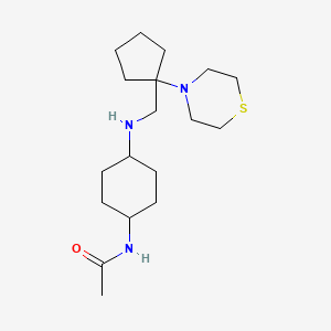 molecular formula C18H33N3OS B7663226 N-[4-[(1-thiomorpholin-4-ylcyclopentyl)methylamino]cyclohexyl]acetamide 