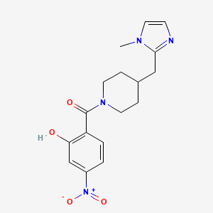 molecular formula C17H20N4O4 B7663230 (2-Hydroxy-4-nitrophenyl)-[4-[(1-methylimidazol-2-yl)methyl]piperidin-1-yl]methanone 