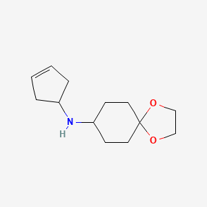 molecular formula C13H21NO2 B7663251 N-cyclopent-3-en-1-yl-1,4-dioxaspiro[4.5]decan-8-amine 