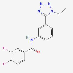 molecular formula C16H13F2N5O B7663361 N-[3-(1-ethyltetrazol-5-yl)phenyl]-3,4-difluorobenzamide 