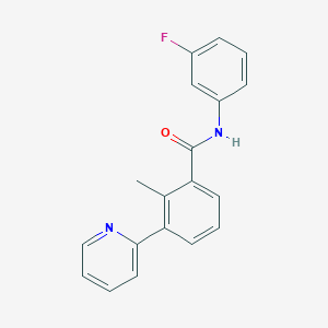 molecular formula C19H15FN2O B7663374 N-(3-fluorophenyl)-2-methyl-3-pyridin-2-ylbenzamide 