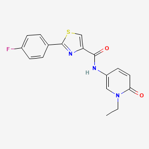 molecular formula C17H14FN3O2S B7663487 N-(1-ethyl-6-oxopyridin-3-yl)-2-(4-fluorophenyl)-1,3-thiazole-4-carboxamide 