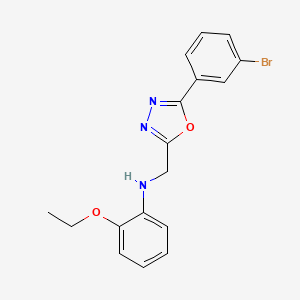 molecular formula C17H16BrN3O2 B7663490 N-[[5-(3-bromophenyl)-1,3,4-oxadiazol-2-yl]methyl]-2-ethoxyaniline 