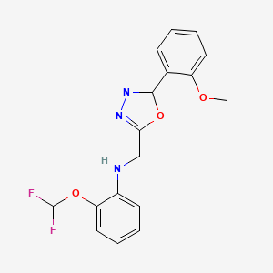 molecular formula C17H15F2N3O3 B7663501 2-(difluoromethoxy)-N-[[5-(2-methoxyphenyl)-1,3,4-oxadiazol-2-yl]methyl]aniline 
