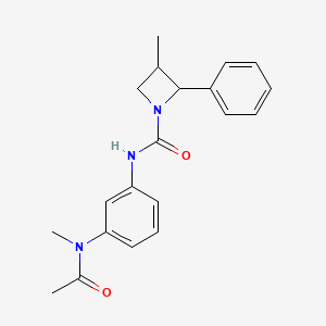 molecular formula C20H23N3O2 B7663505 N-[3-[acetyl(methyl)amino]phenyl]-3-methyl-2-phenylazetidine-1-carboxamide 