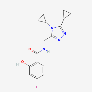molecular formula C16H17FN4O2 B7663516 N-[(4,5-dicyclopropyl-1,2,4-triazol-3-yl)methyl]-4-fluoro-2-hydroxybenzamide 