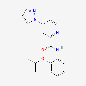 molecular formula C18H18N4O2 B7663556 N-(2-propan-2-yloxyphenyl)-4-pyrazol-1-ylpyridine-2-carboxamide 