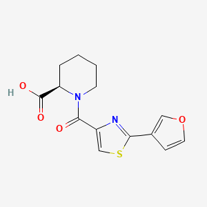 molecular formula C14H14N2O4S B7663692 (2R)-1-[2-(furan-3-yl)-1,3-thiazole-4-carbonyl]piperidine-2-carboxylic acid 