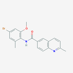 molecular formula C19H17BrN2O2 B7663715 N-(4-bromo-2-methoxy-6-methylphenyl)-2-methylquinoline-6-carboxamide 