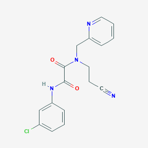 molecular formula C17H15ClN4O2 B7663724 N-(3-chlorophenyl)-N'-(2-cyanoethyl)-N'-(pyridin-2-ylmethyl)oxamide 