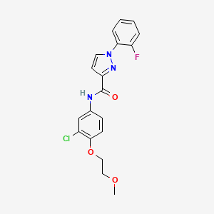 molecular formula C19H17ClFN3O3 B7663855 N-[3-chloro-4-(2-methoxyethoxy)phenyl]-1-(2-fluorophenyl)pyrazole-3-carboxamide 