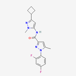 molecular formula C19H19F2N5O B7663864 N-(5-cyclobutyl-2-methylpyrazol-3-yl)-1-(2,4-difluorophenyl)-5-methylpyrazole-3-carboxamide 