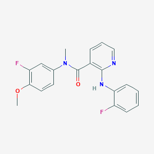 molecular formula C20H17F2N3O2 B7663919 2-(2-fluoroanilino)-N-(3-fluoro-4-methoxyphenyl)-N-methylpyridine-3-carboxamide 