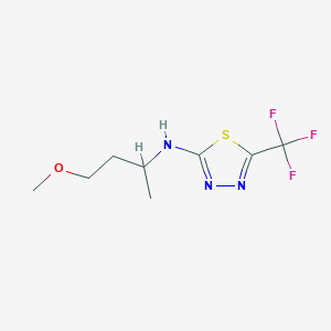 molecular formula C8H12F3N3OS B7663934 N-(4-methoxybutan-2-yl)-5-(trifluoromethyl)-1,3,4-thiadiazol-2-amine 