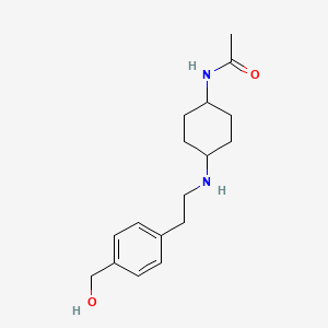 molecular formula C17H26N2O2 B7664067 N-[4-[2-[4-(hydroxymethyl)phenyl]ethylamino]cyclohexyl]acetamide 