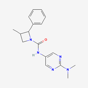 molecular formula C17H21N5O B7664126 N-[2-(dimethylamino)pyrimidin-5-yl]-3-methyl-2-phenylazetidine-1-carboxamide 