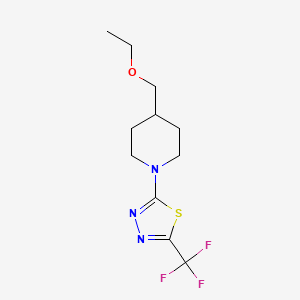 molecular formula C11H16F3N3OS B7664134 2-[4-(Ethoxymethyl)piperidin-1-yl]-5-(trifluoromethyl)-1,3,4-thiadiazole 