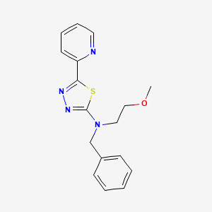 molecular formula C17H18N4OS B7664173 N-benzyl-N-(2-methoxyethyl)-5-pyridin-2-yl-1,3,4-thiadiazol-2-amine 