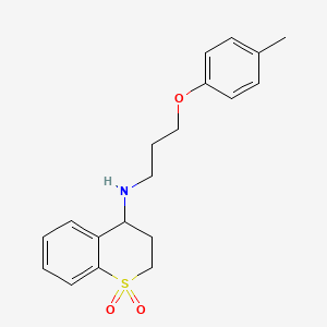 molecular formula C19H23NO3S B7664191 N-[3-(4-methylphenoxy)propyl]-1,1-dioxo-3,4-dihydro-2H-thiochromen-4-amine 