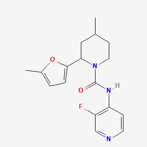 molecular formula C17H20FN3O2 B7664198 N-(3-fluoropyridin-4-yl)-4-methyl-2-(5-methylfuran-2-yl)piperidine-1-carboxamide 