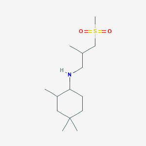 molecular formula C14H29NO2S B7664296 2,4,4-trimethyl-N-(2-methyl-3-methylsulfonylpropyl)cyclohexan-1-amine 