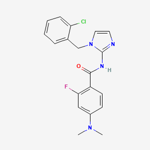 molecular formula C19H18ClFN4O B7664706 N-[1-[(2-chlorophenyl)methyl]imidazol-2-yl]-4-(dimethylamino)-2-fluorobenzamide 