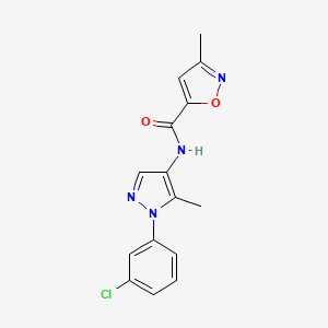 molecular formula C15H13ClN4O2 B7665272 N-[1-(3-chlorophenyl)-5-methylpyrazol-4-yl]-3-methyl-1,2-oxazole-5-carboxamide 