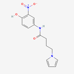 molecular formula C14H15N3O4 B7665379 N-(4-hydroxy-3-nitrophenyl)-4-pyrrol-1-ylbutanamide 