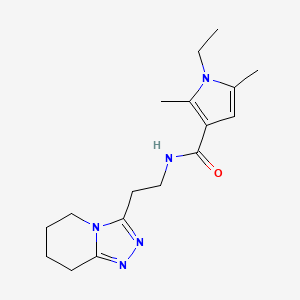 molecular formula C17H25N5O B7665426 1-ethyl-2,5-dimethyl-N-[2-(5,6,7,8-tetrahydro-[1,2,4]triazolo[4,3-a]pyridin-3-yl)ethyl]pyrrole-3-carboxamide 