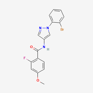 molecular formula C17H13BrFN3O2 B7665607 N-[1-(2-bromophenyl)pyrazol-4-yl]-2-fluoro-4-methoxybenzamide 