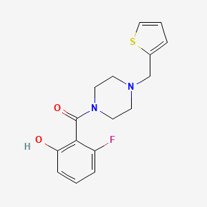 molecular formula C16H17FN2O2S B7666419 (2-Fluoro-6-hydroxyphenyl)-[4-(thiophen-2-ylmethyl)piperazin-1-yl]methanone 