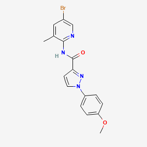 molecular formula C17H15BrN4O2 B7666785 N-(5-bromo-3-methylpyridin-2-yl)-1-(4-methoxyphenyl)pyrazole-3-carboxamide 