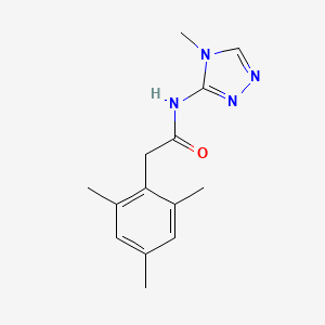 molecular formula C14H18N4O B7667255 N-(4-methyl-1,2,4-triazol-3-yl)-2-(2,4,6-trimethylphenyl)acetamide 