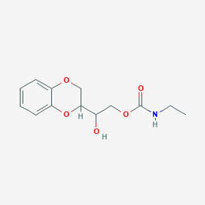 molecular formula C13H17NO5 B076677 Ethylcarbamic acid 2-(1,4-benzodioxan-2-yl)-2-hydroxyethyl ester CAS No. 13887-62-2