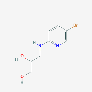 molecular formula C9H13BrN2O2 B7667908 3-[(5-Bromo-4-methylpyridin-2-yl)amino]propane-1,2-diol 