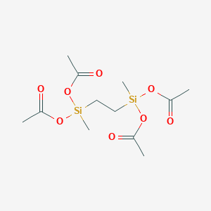 molecular formula C12H22O8Si2 B076680 Bis(diacetoxymethyl)ethylenesilane CAS No. 14971-02-9