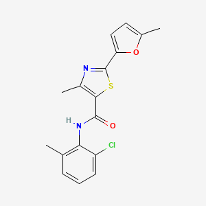 molecular formula C17H15ClN2O2S B7668616 N-(2-chloro-6-methylphenyl)-4-methyl-2-(5-methylfuran-2-yl)-1,3-thiazole-5-carboxamide 