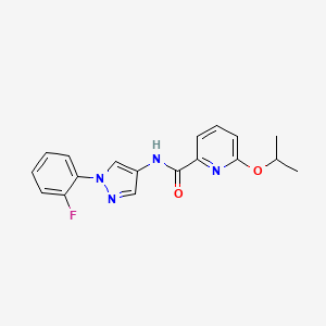 molecular formula C18H17FN4O2 B7669290 N-[1-(2-fluorophenyl)pyrazol-4-yl]-6-propan-2-yloxypyridine-2-carboxamide 