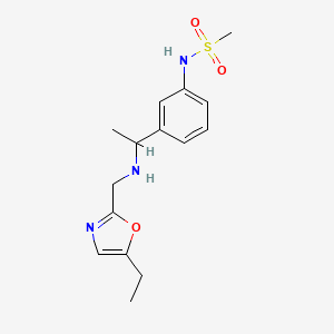 molecular formula C15H21N3O3S B7669374 N-[3-[1-[(5-ethyl-1,3-oxazol-2-yl)methylamino]ethyl]phenyl]methanesulfonamide 