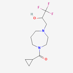 molecular formula C12H19F3N2O2 B7669415 Cyclopropyl-[4-(3,3,3-trifluoro-2-hydroxypropyl)-1,4-diazepan-1-yl]methanone 