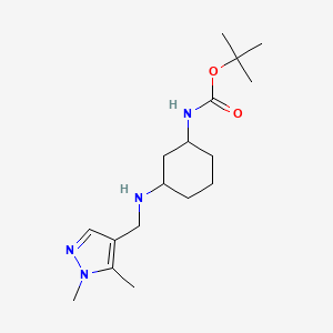 molecular formula C17H30N4O2 B7669982 tert-butyl N-[3-[(1,5-dimethylpyrazol-4-yl)methylamino]cyclohexyl]carbamate 