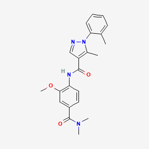 molecular formula C22H24N4O3 B7669994 N-[4-(dimethylcarbamoyl)-2-methoxyphenyl]-5-methyl-1-(2-methylphenyl)pyrazole-4-carboxamide 