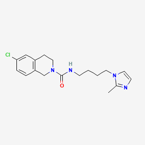 molecular formula C18H23ClN4O B7670041 6-chloro-N-[4-(2-methylimidazol-1-yl)butyl]-3,4-dihydro-1H-isoquinoline-2-carboxamide 