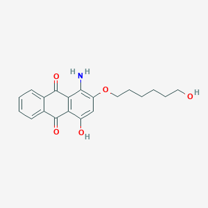 molecular formula C20H21NO5 B076703 9,10-Anthracenedione, 1-amino-4-hydroxy-2-[(6-hydroxyhexyl)oxy]- CAS No. 12236-10-1