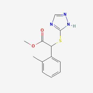 molecular formula C12H13N3O2S B7670731 methyl 2-(2-methylphenyl)-2-(1H-1,2,4-triazol-5-ylsulfanyl)acetate 