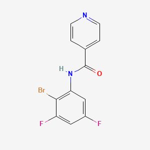 molecular formula C12H7BrF2N2O B7670833 N-(2-bromo-3,5-difluorophenyl)pyridine-4-carboxamide 